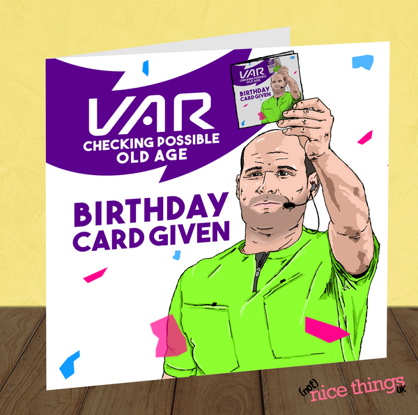 VAR Birthday Card for Son, Card Given Football Birthday Card, Funny Brother Birthday Card, Football Card for Dad, Man Utd, Liverpool,