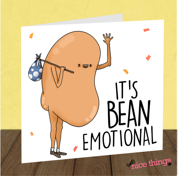 Funny Leaving Card, Good Luck Card, For Him, For Her, Work Colleague, Office Leaving, Goodbye, New Job, Congratulations, Bean Emotional
