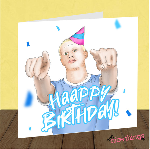 Erling Haaland Birthday Card, Football Birthday Card, Cards for Dad, For Brother, Football gift for Him, Husband
