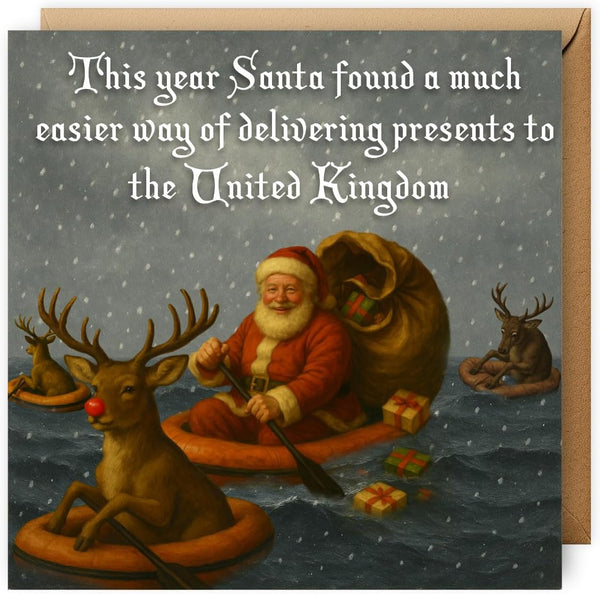 Stop The Boats | Funny Christmas Card