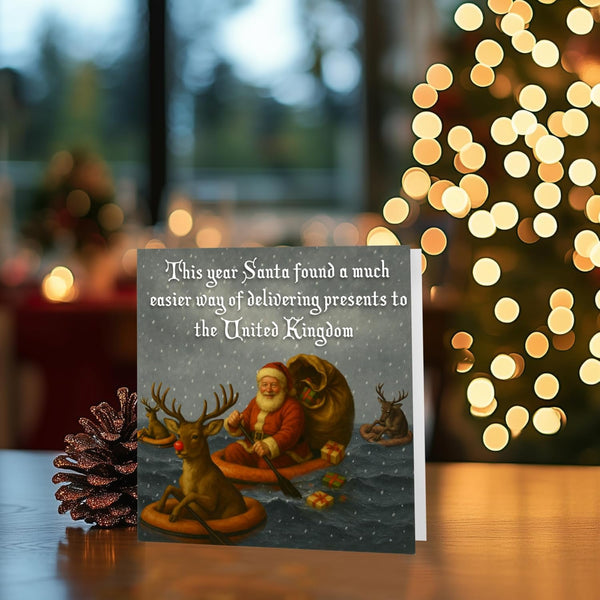 Stop The Boats | Funny Christmas Card