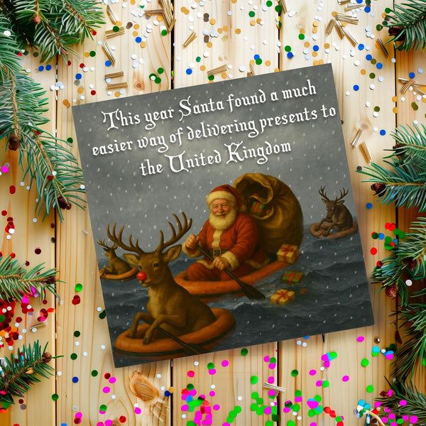 Stop The Boats | Funny Christmas Card
