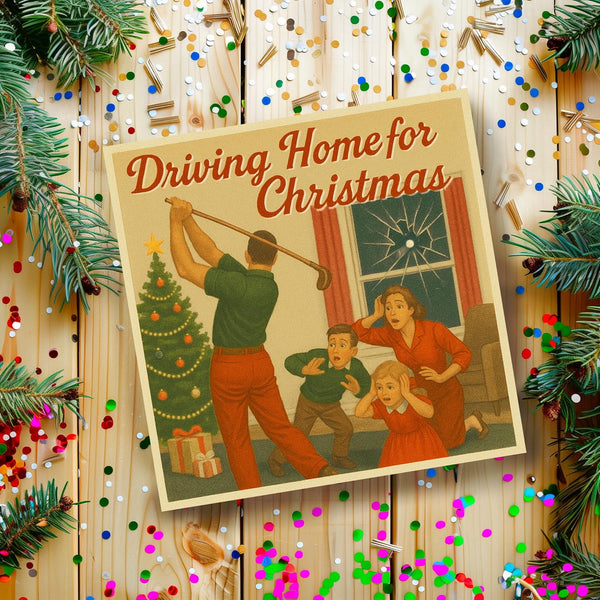 Driving Home For Christmas | Golf Xmas Card