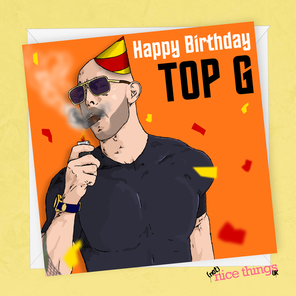 NotNiceThings Andrew Tate Funny Birthday Card, Top G Card, Meme Birthday Cards for Him, Tristan Tate Birthday, Birthday Card Meme, Him, Teenager Card