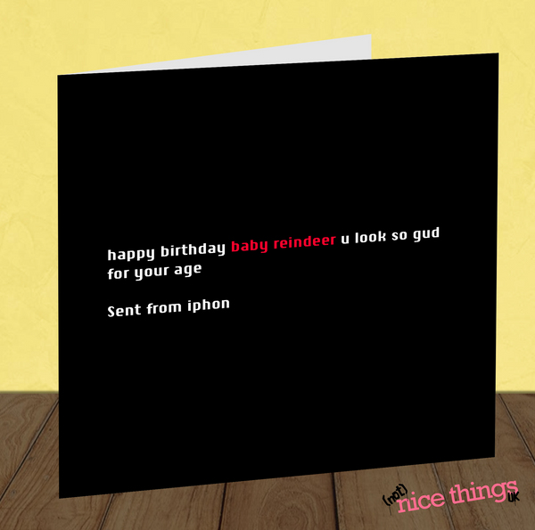 Baby Reindeer Birthday Card, Funny Netflix Card, Netflix Birthday Cards for Him, Cards for Her, Birthday Card Meme, Tv Series, 2024 Birthday