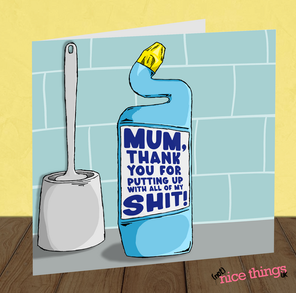 Put Up With My Sh*t Funny Mother's Day Card, Rude Card for mum, gift for mum, Rude Mothers Day Gift for Mum, Thank you Mum, Thank you Card