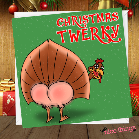 NotNiceThings Funny Christmas Twerky Card, Rude Christmas Cards for Her, Funny Christmas Card for Girlfriend, Gift for Her, Christmas Pun, Best Friend