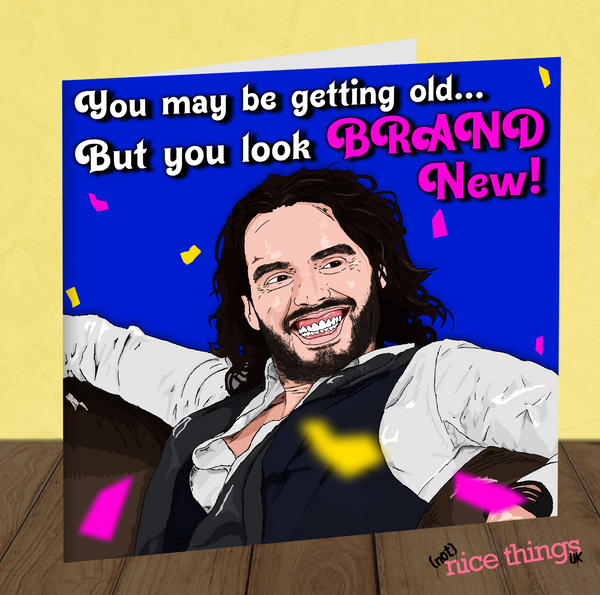 Russell Brand Birthday Card, Funny Card for Him, Dad, Brother, Jordan Peterson, Conspiracy, Politics Birthday Gift for Her, Mum, Rude Card