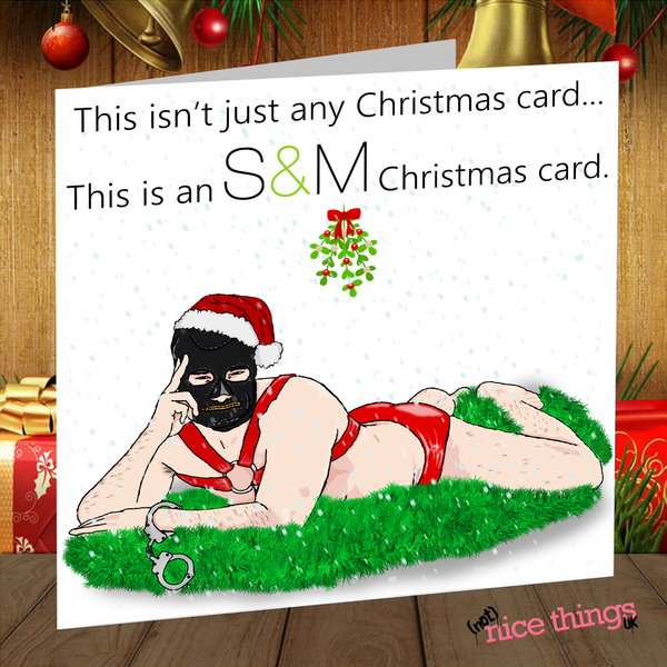 Rude Pun Christmas Card, Funny S&M Christmas Card for Him, Her, Rude Christmas Card, Cheeky Card for Boyfriend, Girlfriend, Husband, Wife