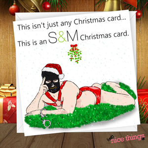Rude Pun Christmas Card, Funny S&M Christmas Card for Him, Her, Rude Christmas Card, Cheeky Card for Boyfriend, Girlfriend, Husband, Wife
