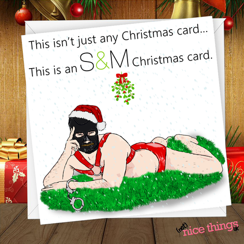 Rude Pun Christmas Card, Funny S&M Christmas Card for Him, Her, Rude Christmas Card, Cheeky Card for Boyfriend, Girlfriend, Husband, Wife