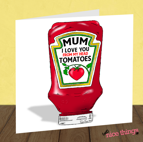 From My Head Tomatoes Mother's Day Card, Ketchup Mothers Day Gift for Mum, Vegan Mothers Day Cards, Funny Vegan Gift for Mothers Day 2024