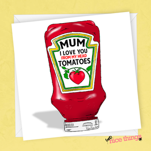 From My Head Tomatoes Mother's Day Card, Ketchup Mothers Day Gift for Mum, Vegan Mothers Day Cards, Funny Vegan Gift for Mothers Day 2024