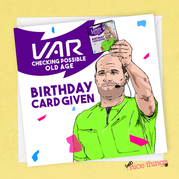 VAR Birthday Card for Son, Card Given Football Birthday Card, Funny Brother Birthday Card, Football Card for Dad, Man Utd, Liverpool,