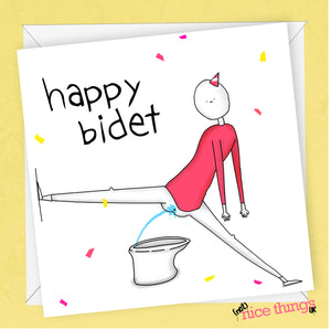 Happy Bidet, Funny Birthday Card, Happy Bday, Birthday Cards for Him, Rude Card for Her, Husband, Boyfriend, Funny Pun, Cards for Dad