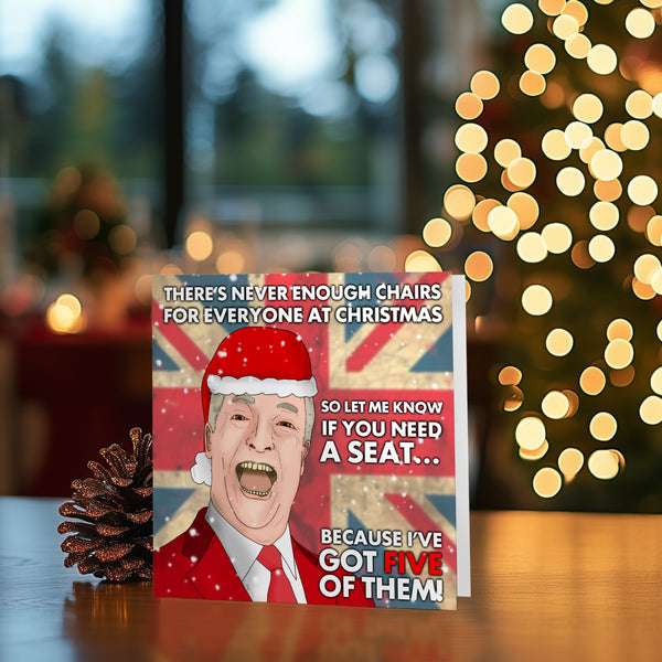 Nigel Farage Christmas Card | Novelty Card