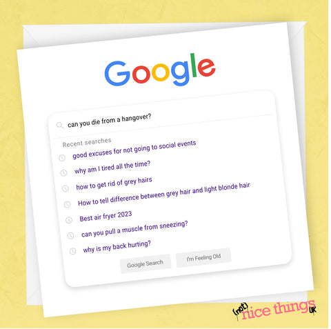 Birthday Google Search, Funny Birthday Cards for Him, for Her, 30th, 40th Birthday, Hangover, Old Age, for Brother, Son, Daughter, Bestie