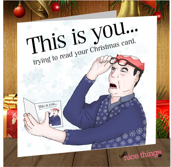 Bad Eyesight Christmas Card | Christmas Card for Dad