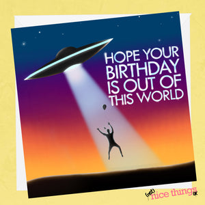 Funny Birthday Cards for Him, UFO Birthday Card, for Boyfriend, Husband, Space lover, UAP, Skinwalker Ranch, Ancient Aliens, Alien Birthday
