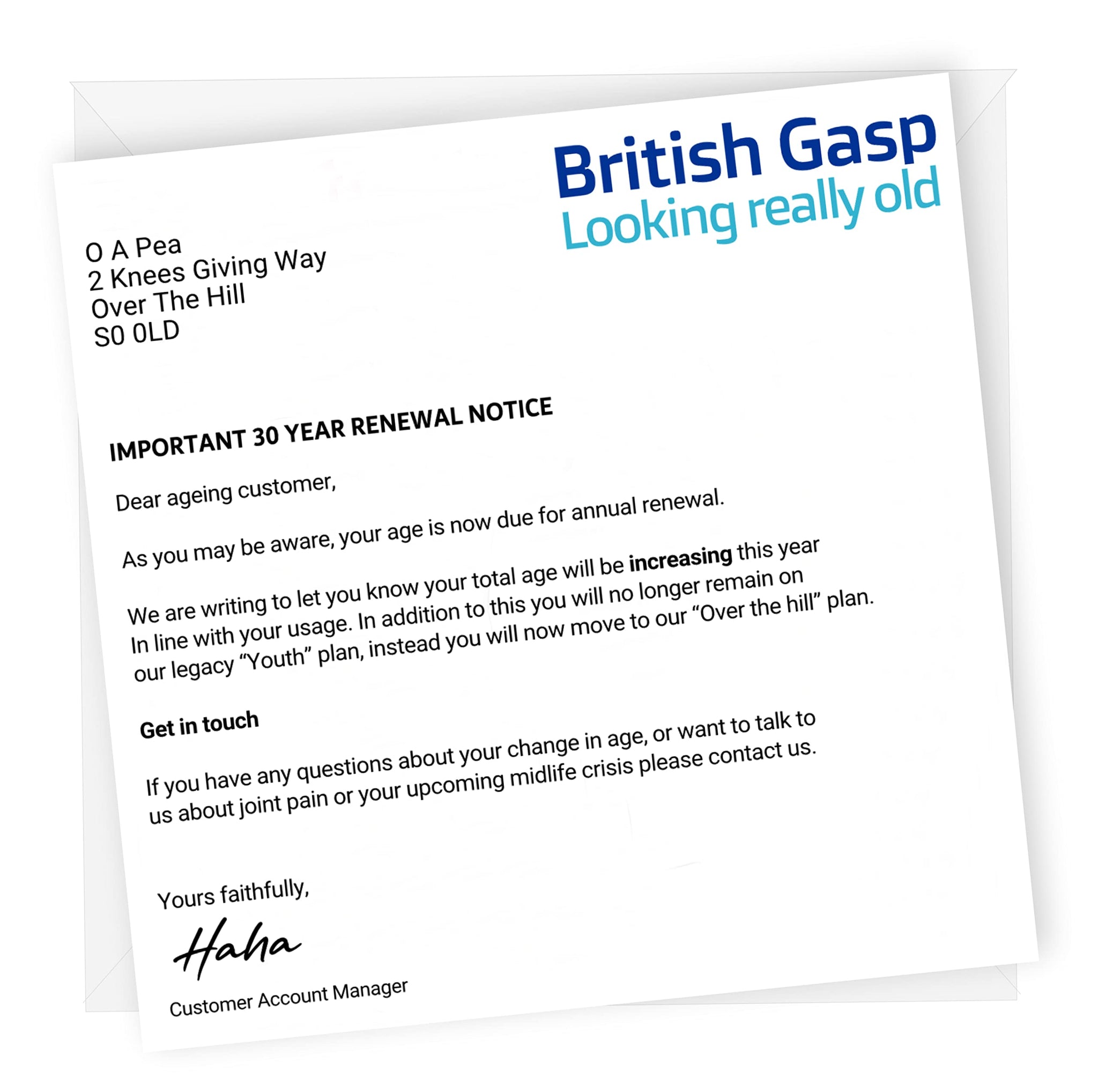 Energy Crisis Card | Funny 30th Birthday Card