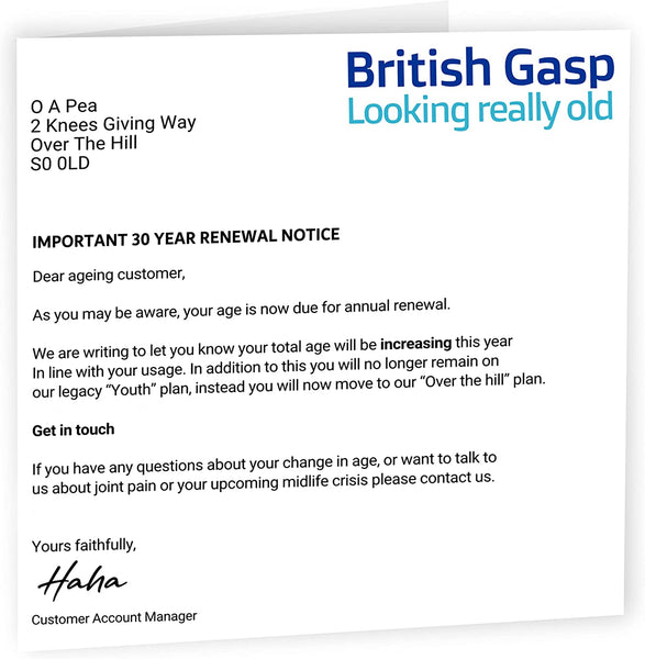 Energy Crisis Card | Funny 30th Birthday Card