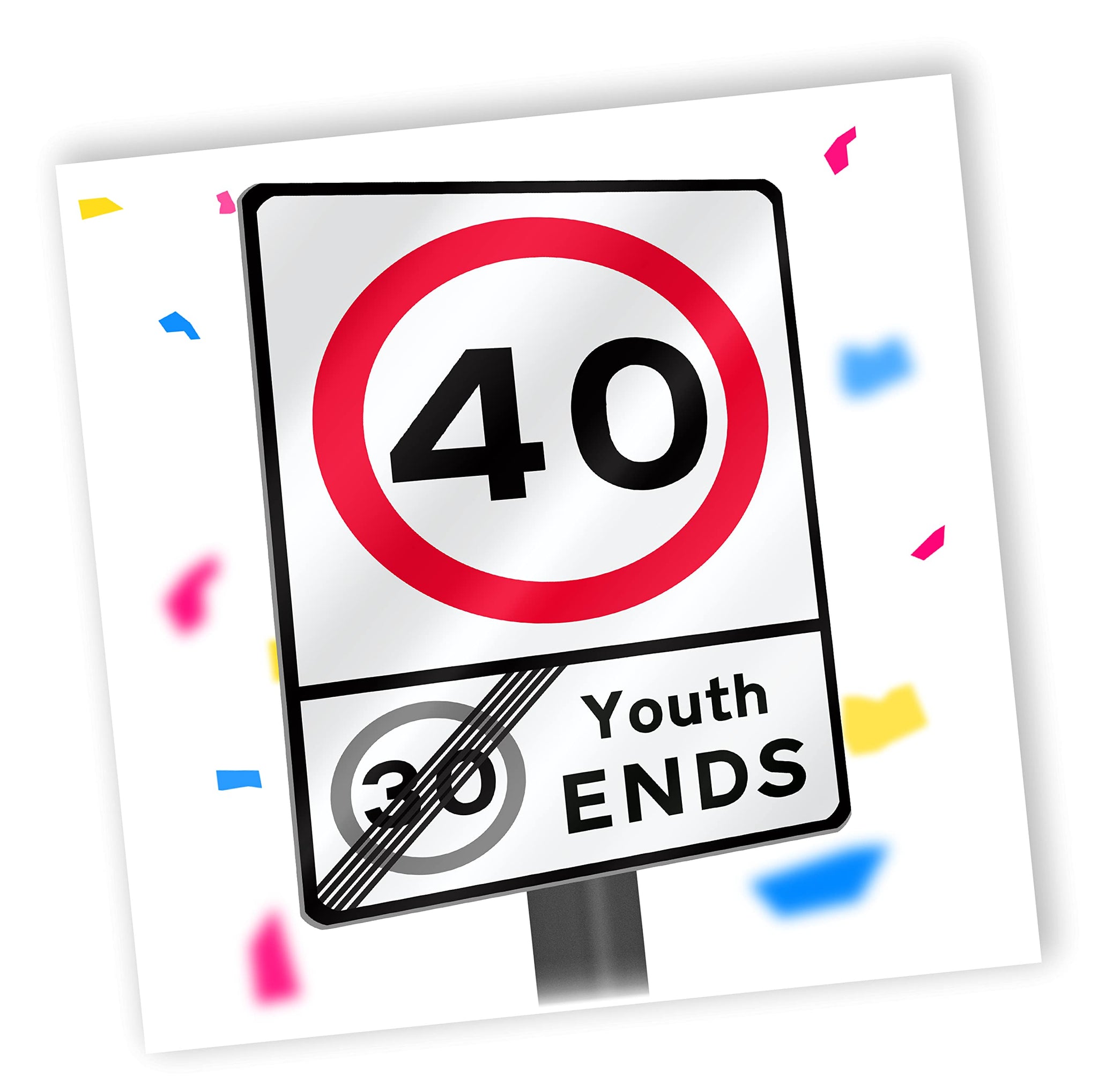 Youth Ends Road Sign | Funny 40th Birthday Card