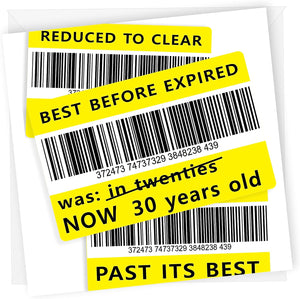 Reduced Sticker/Past Best | Rude 30th Birthday Card