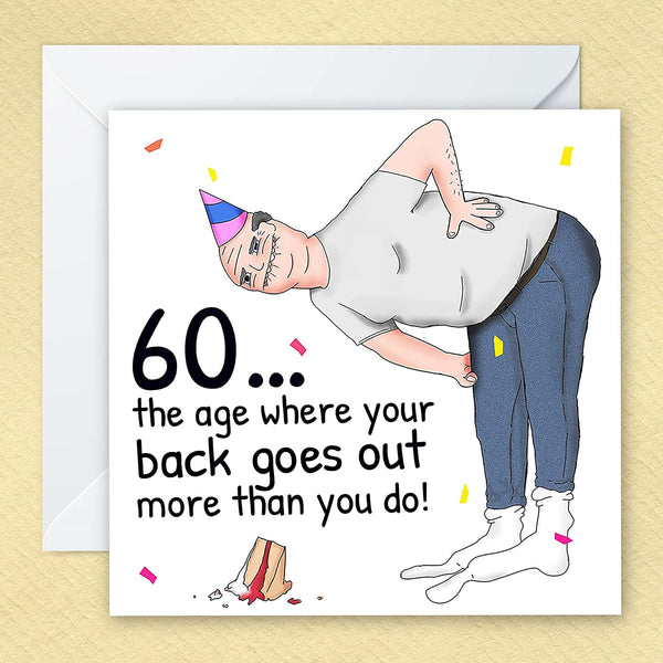 Your Back Goes Out | Funny 60th Birthday Card