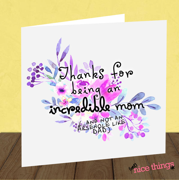 Funny 'Nothing like Dad' Mother's Day Card | Card for Mom, Thank you Mum