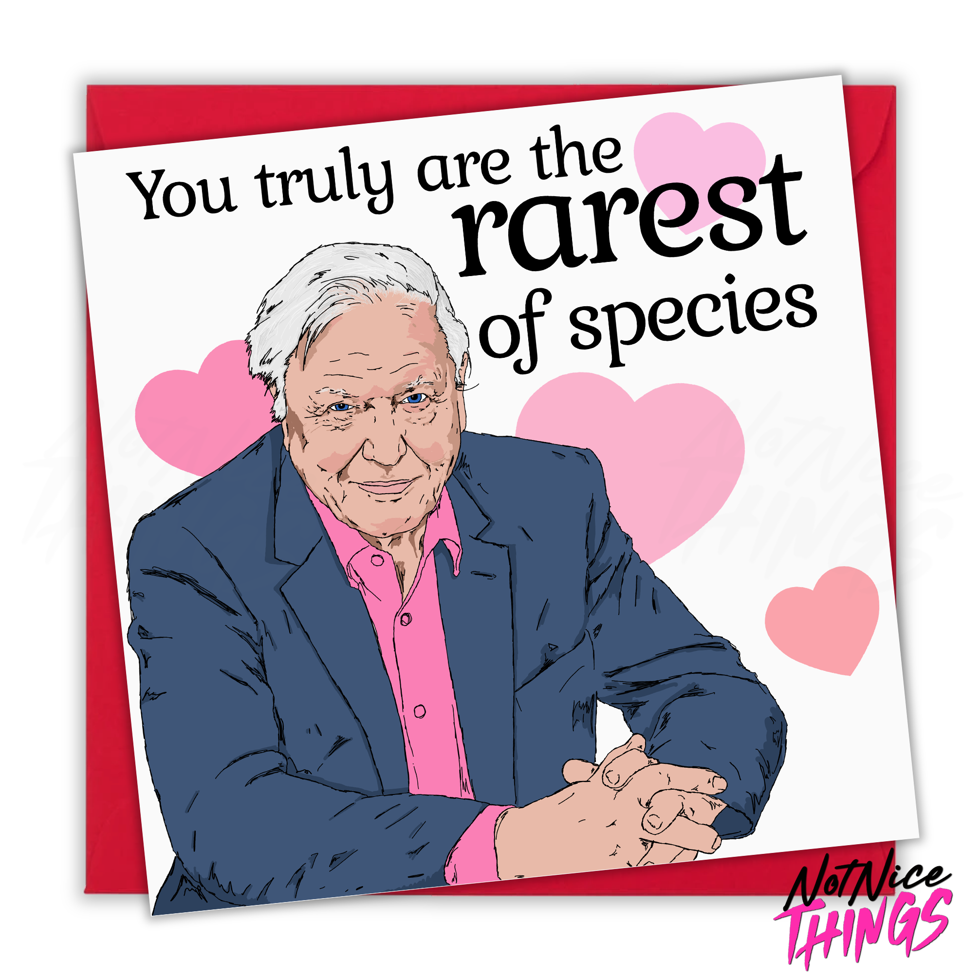 Rare Species, David Attenborough Valentines Card, Funny Valentines Card for Girlfriend, For her, Planet Earth, Vegan, Cute Valentine Gift