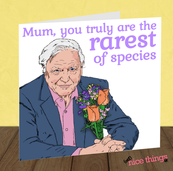 David Attenborough Mother's Day Card, Vegan Card for Mum, Funny Mothers Day Card, Mother Day Gift, Dog Mothers Day Card, Cat Mothers Day