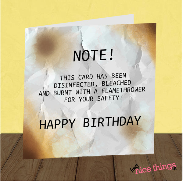 Disinfected Funny Birthday Card, Lockdown Greeting Cards, Social Distance Birthday Cards for Him, For Her, Cards for Dad, For Mum
