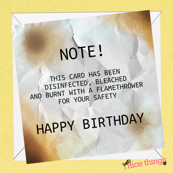Disinfected Funny Birthday Card, Lockdown Greeting Cards, Social Distance Birthday Cards for Him, For Her, Cards for Dad, For Mum
