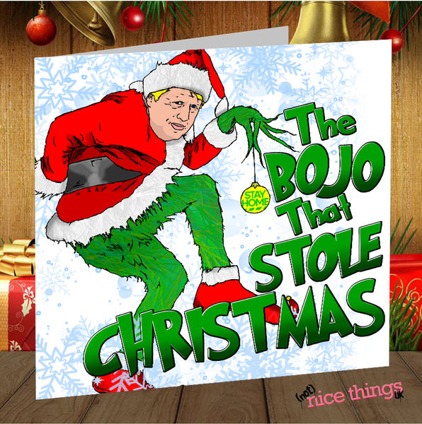 Boris Johnson Funny Christmas Card, The Grinch Christmas Cards, Funny Boris card for Him, Her, Mum, Dad, Pandemic, Virus 2020