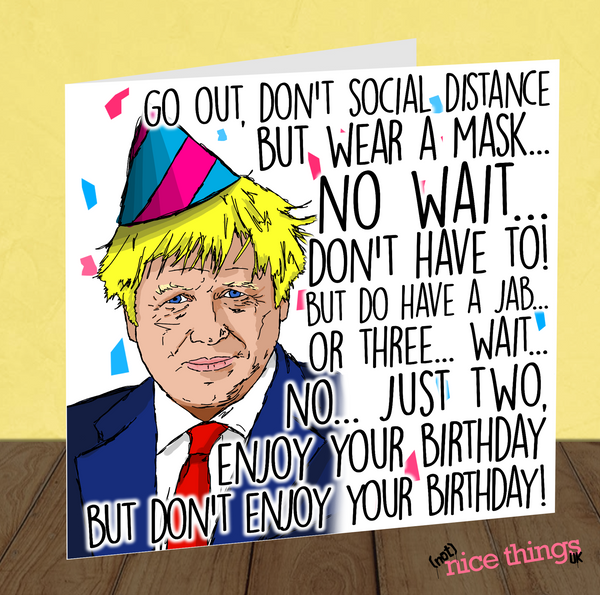 Boris Johnson Funny Birthday Card UK, Lockdown Card, Funny Quarantine Birthday Cards for Him, Greetings Card, for Her, Boyfriend, Girlfriend
