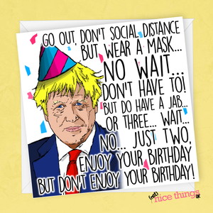 Boris Johnson Funny Birthday Card UK, Lockdown Card, Funny Quarantine Birthday Cards for Him, Greetings Card, for Her, Boyfriend, Girlfriend