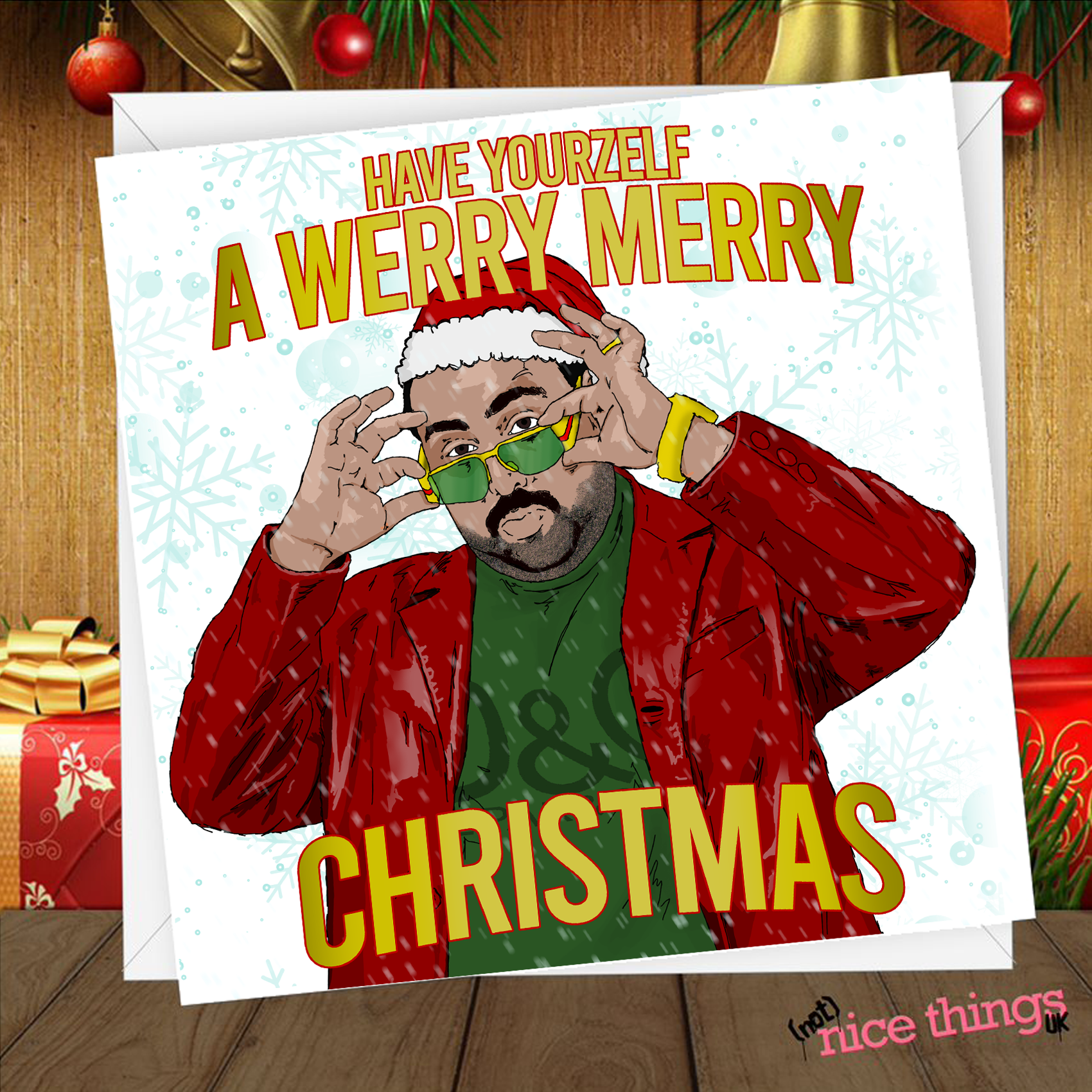People Just Do Nothing Funny Christmas Card, Chabuddy G Kurupt FM Christmas Greetings Card for him, MC Grindah for her, Boyfriend, Girlfriend, Friend 