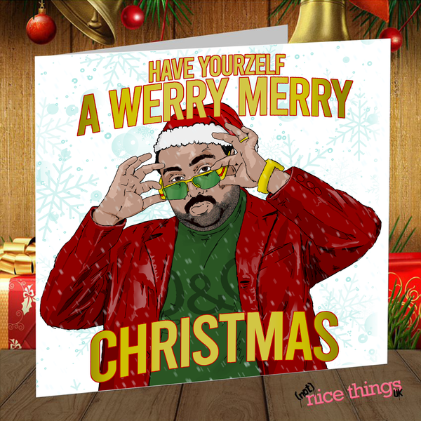 People Just Do Nothing Funny Christmas Card, Chabuddy G Kurupt FM Christmas Greetings Card for him, MC Grindah for her, Boyfriend, Girlfriend, Friend 