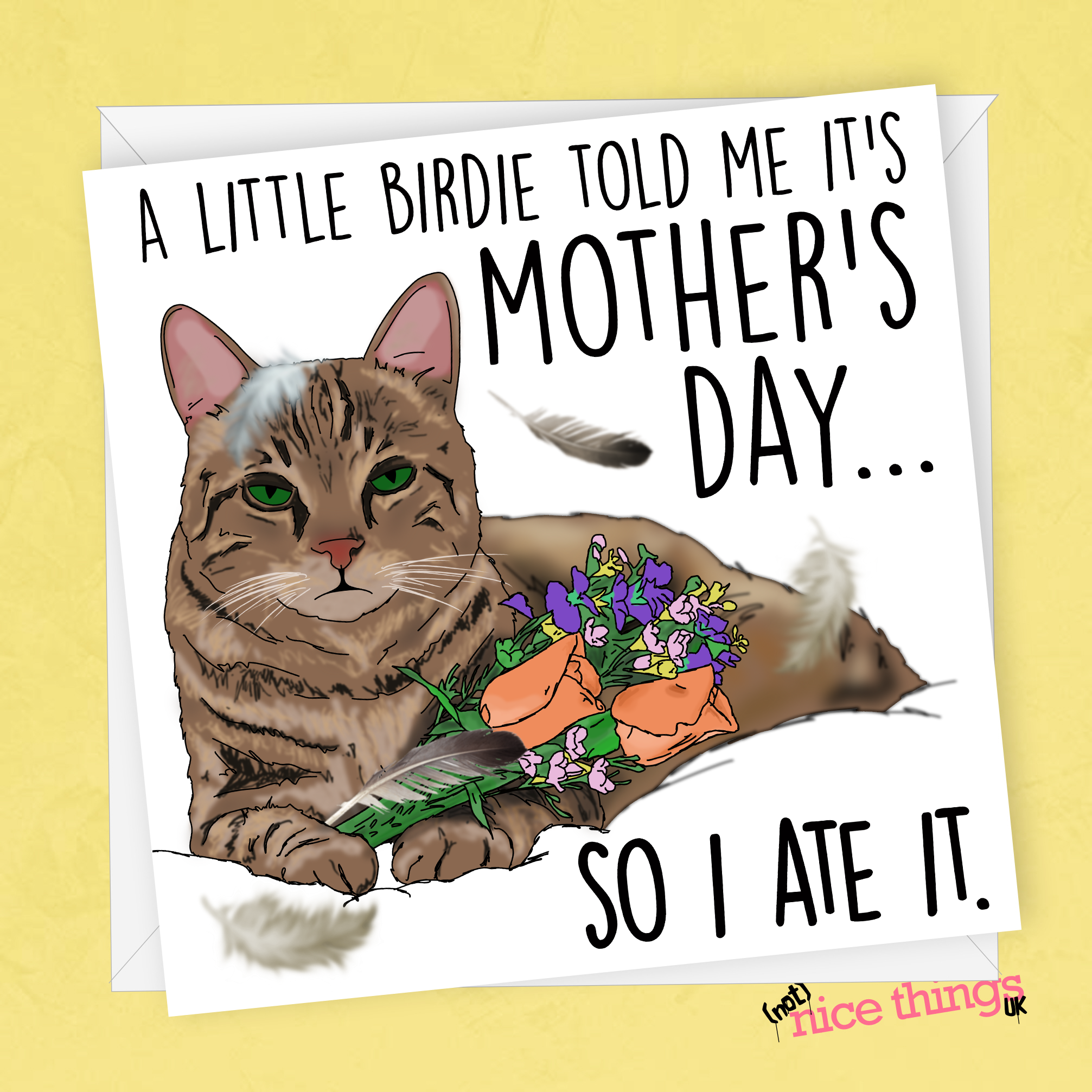 Cat Mother's Day Card, Vegan Card for Mum, Funny Mothers Day Card, Mother Day Gift, Mothers Day Card, Mothers Day Card from Cat