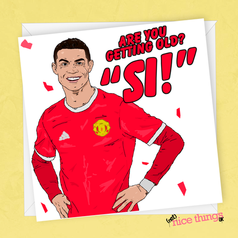 Cristiano Ronaldo Birthday Card, Man United Birthday Cards for Him, Football Birthday, Manchester United, Boyfriend, Dad, Brother, Football
