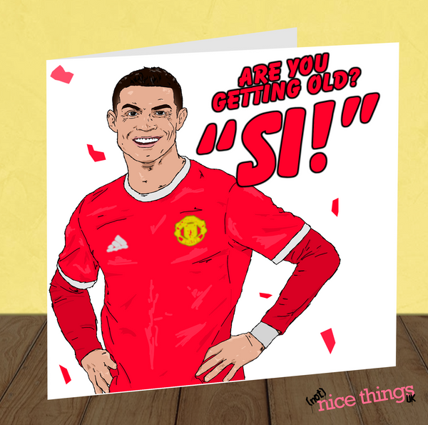 Cristiano Ronaldo Birthday Card, Man United Birthday Cards for Him, Football Birthday, Manchester United, Boyfriend, Dad, Brother, Football
