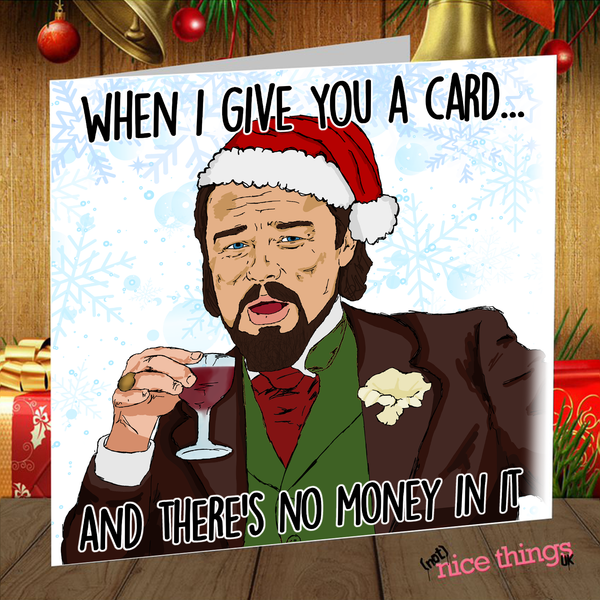 Leonardo DiCaprio Meme Funny Christmas Card, No Money Card, Meme Christmas Cards for Him, Christmas Meme, for Her, Boyfriend, Girlfriend, Christmas Card Meme
