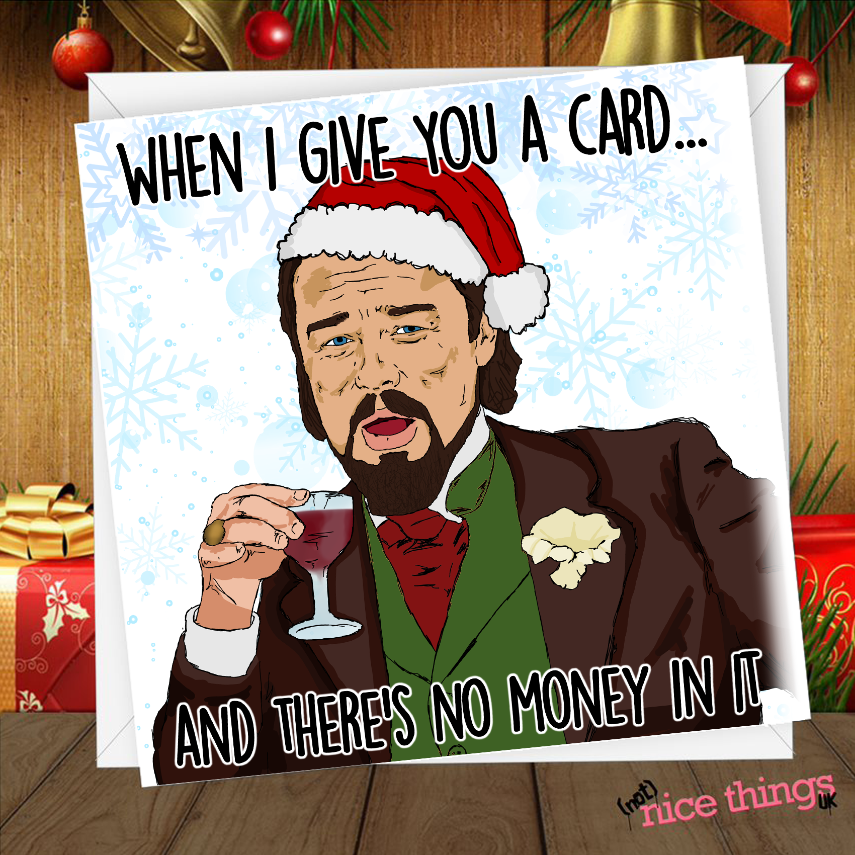 Leonardo DiCaprio Meme Funny Christmas Card, No Money Card, Meme Christmas Cards for Him, Christmas Meme, for Her, Boyfriend, Girlfriend, Christmas Card Meme