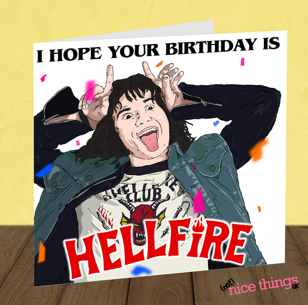 Stranger Things Birthday Card, Eddie Munson Birthday Cards, Funny card for Girlfriend, Birthday card for Boyfriend, for her, for him, Eleven