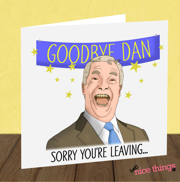 Personalised Farage brexit Leaving Card | Funny goodbye card sorry you're leaving-card