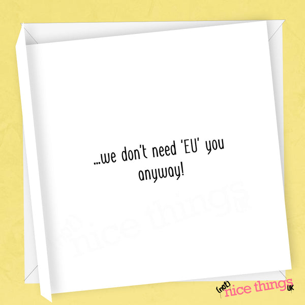 Personalised Farage brexit Leaving Card | Funny goodbye card sorry you're leaving-card