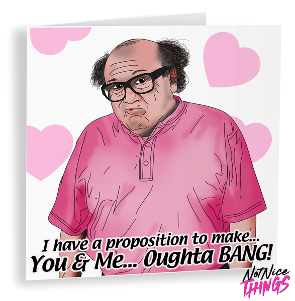 Always Sunny Valentines Day Card, Funny Valentine's, Rude Card, Frank Reynolds, Devito, Him, Her for boyfriend, for girlfriend