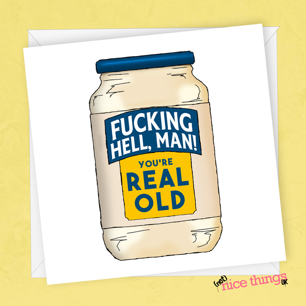 F-ing Hellman Card, Pun Birthday Card, Funny Mayonnaise Birthday Card, Vegan Cards, Vegan Birthday, Foodie for Her, Girlfriend, Boyfriend