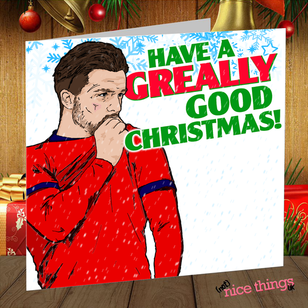 Jack Grealish Christmas Card, World Cup Christmas Cards For Him, Football Christmas Cards for Boyfriend, Dad, England, Qatar 2022