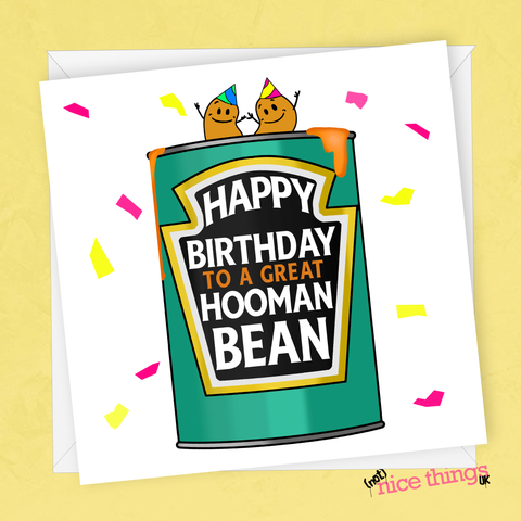 Human Bean Card, Funny Birthday Card, Vegan Cards, Food Pun, Vegan Birthday, Vegan Gift, Avocado for Her, girlfriend, boyfriend 